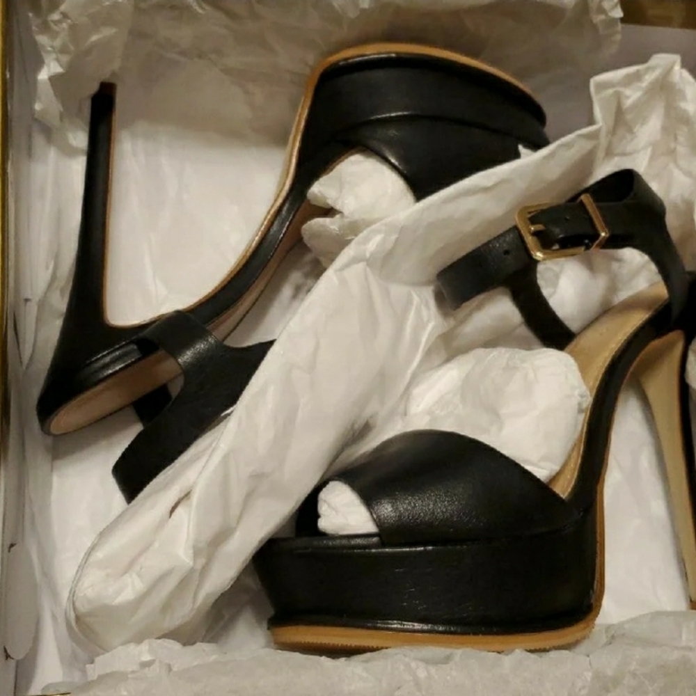 Mercanti Fiorentini Black Platform Sandal